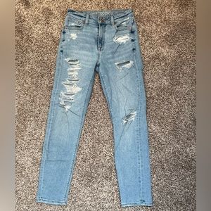 AE stretch mom jeans